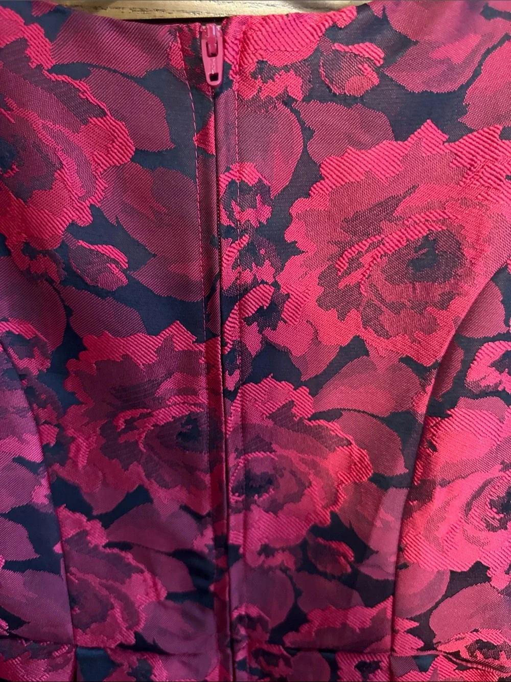 The Children's Place Red and Black Floral Jacquard Fit & Flare Dress